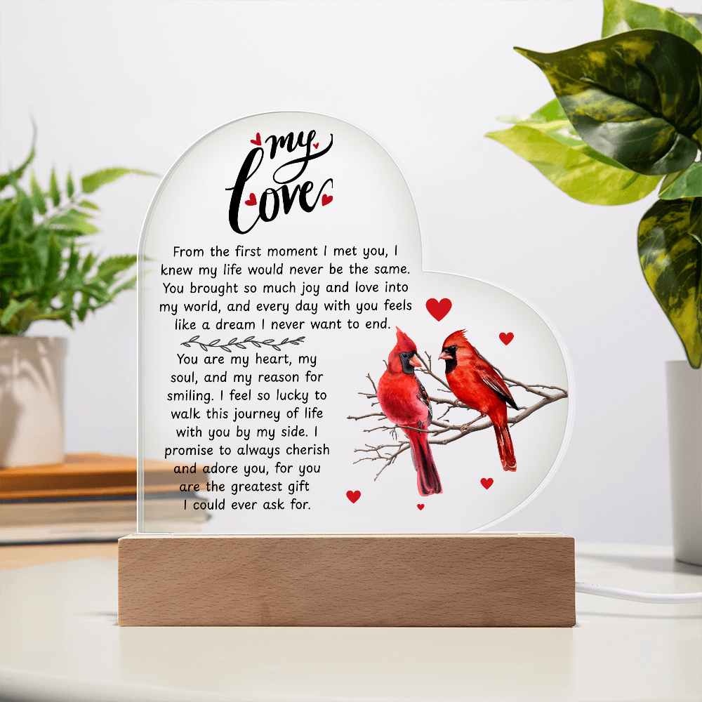 To My Beautiful Wife – Premium Heart Acrylic Valentine Gift