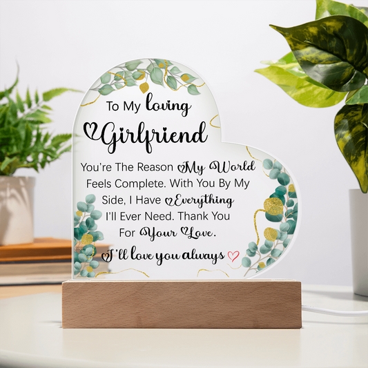 To My Girlfriend Acrylic Plaque – Romantic Gift for Her