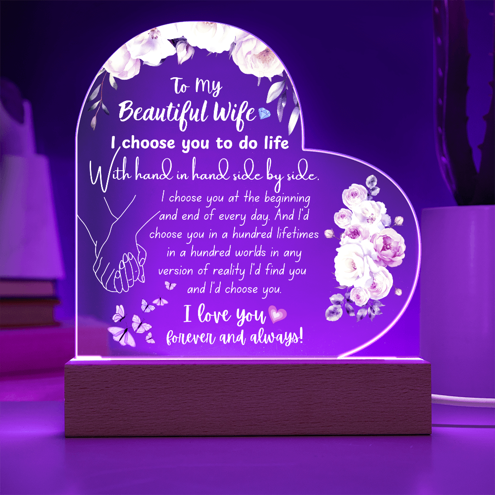 Heart Acrylic Plaque for Wife – Meaningful Valentine's Gift