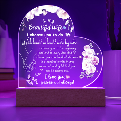 Heart Acrylic Plaque for Wife – Meaningful Valentine's Gift