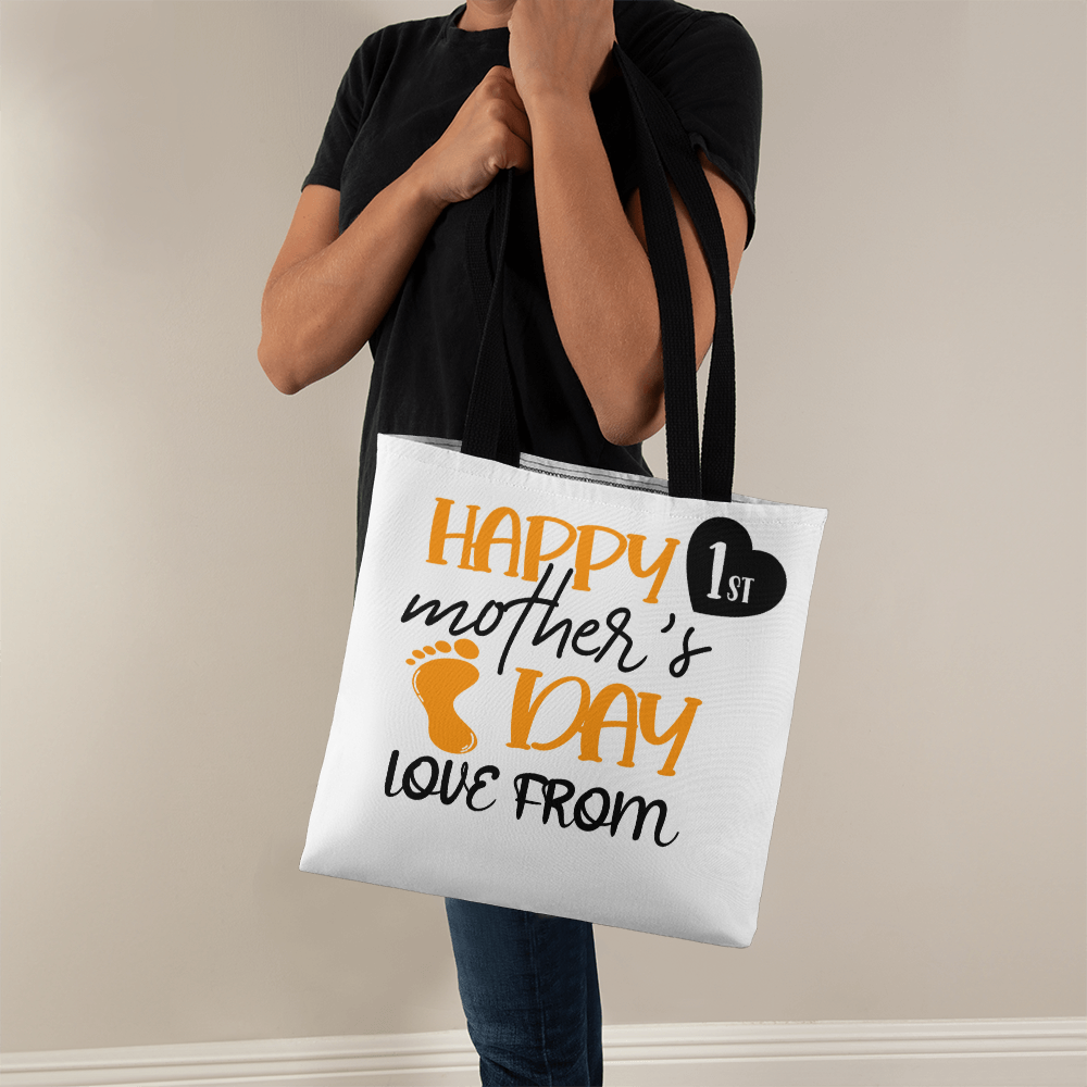 Best first time mom gifts. Happy 1st Mother's Day Tote Bag – Perfect First Mom Gift Idea