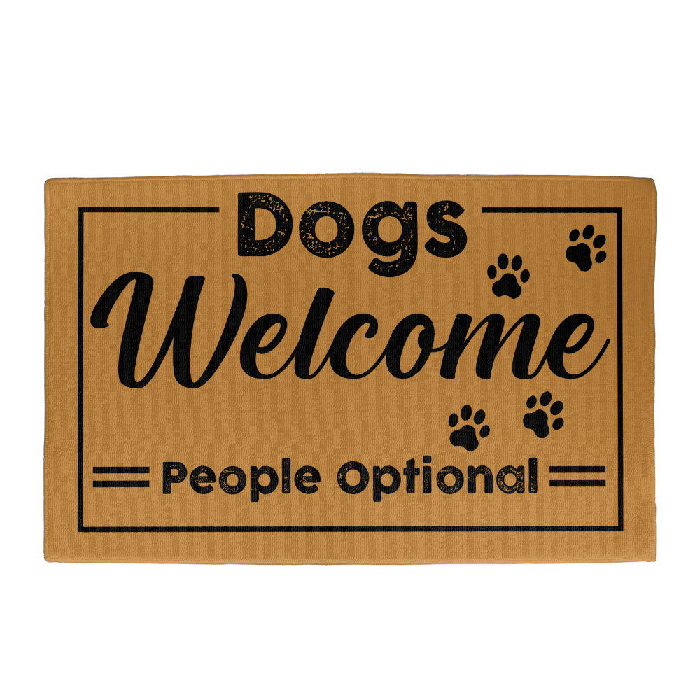 Welcome Mat Outdoor - Dogs Welcome. People Optional. Funny Doormat