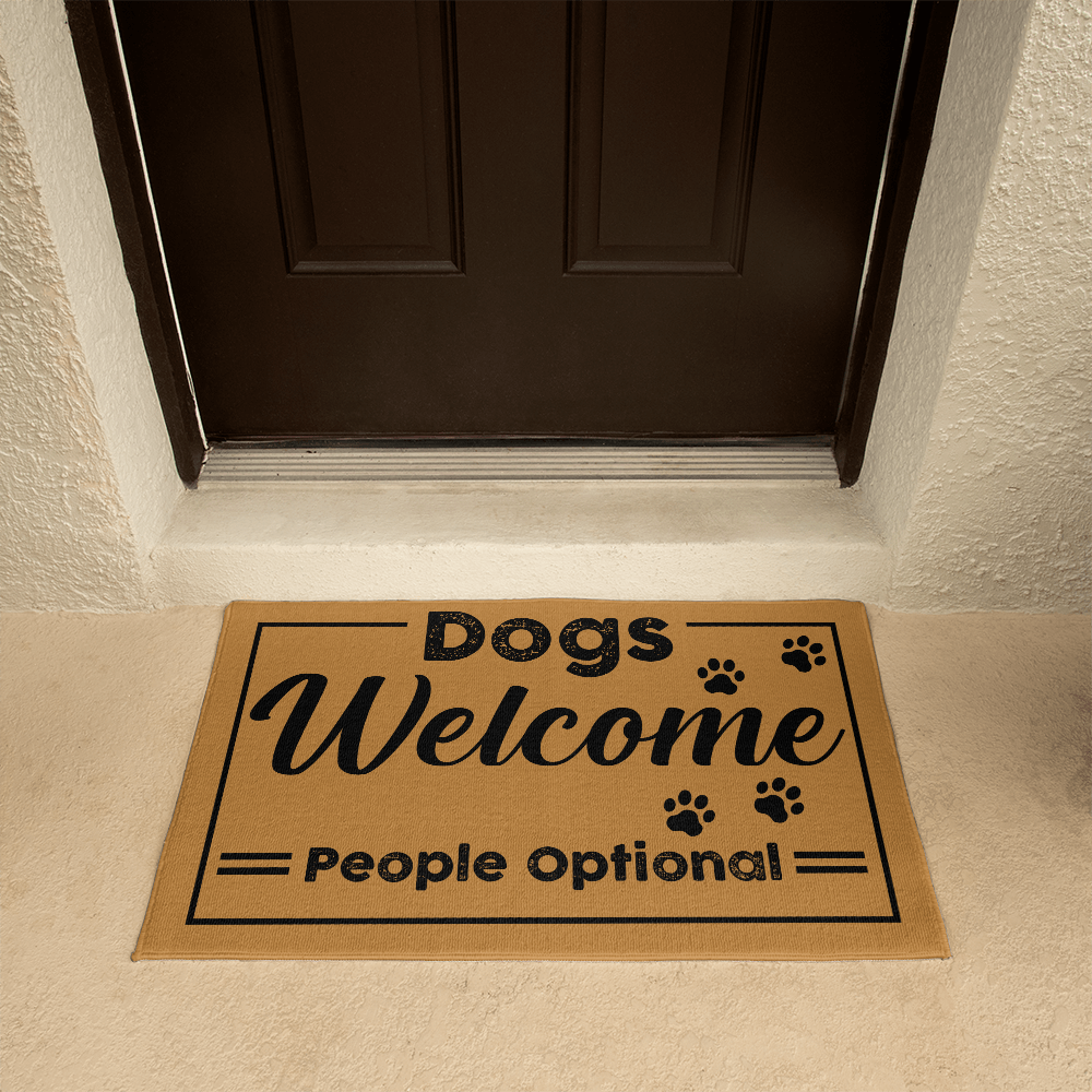 Welcome Mat Outdoor - Dogs Welcome. People Optional. Funny Doormat