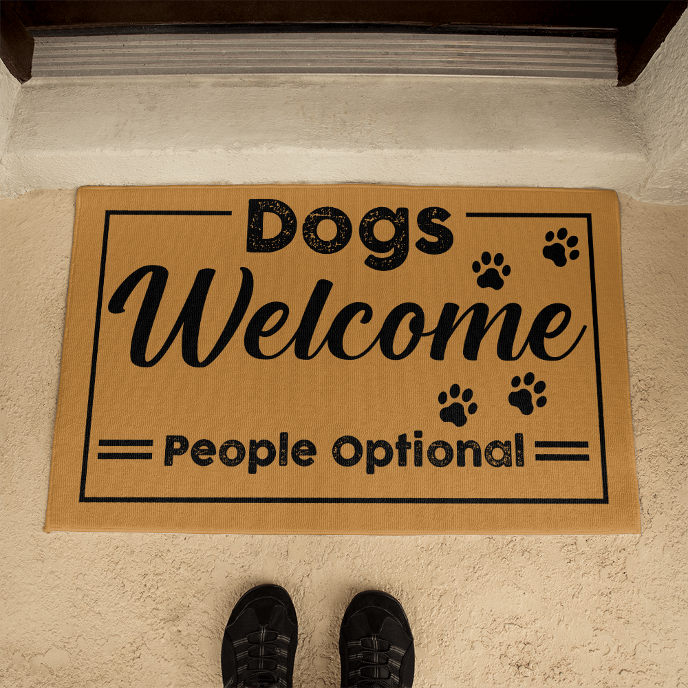 Welcome Mat Outdoor - Dogs Welcome. People Optional. Funny Doormat