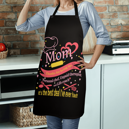 Black Mom apron with heartfelt quote