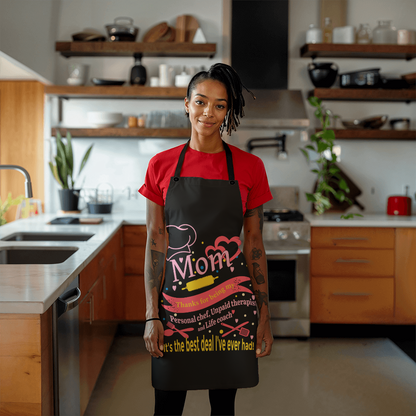 Black Mom apron with heartfelt quote