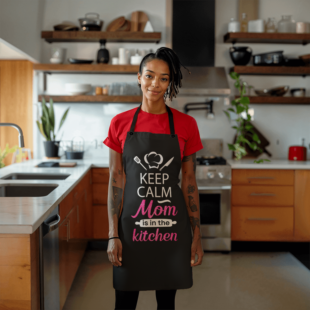 New Mom Gift, KEEP CALM Mom is in the Kitchen Apron - Best First Time Mom Gift