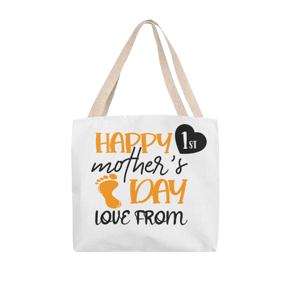 Best first time mom gifts. Happy 1st Mother's Day Tote Bag – Perfect First Mom Gift Idea