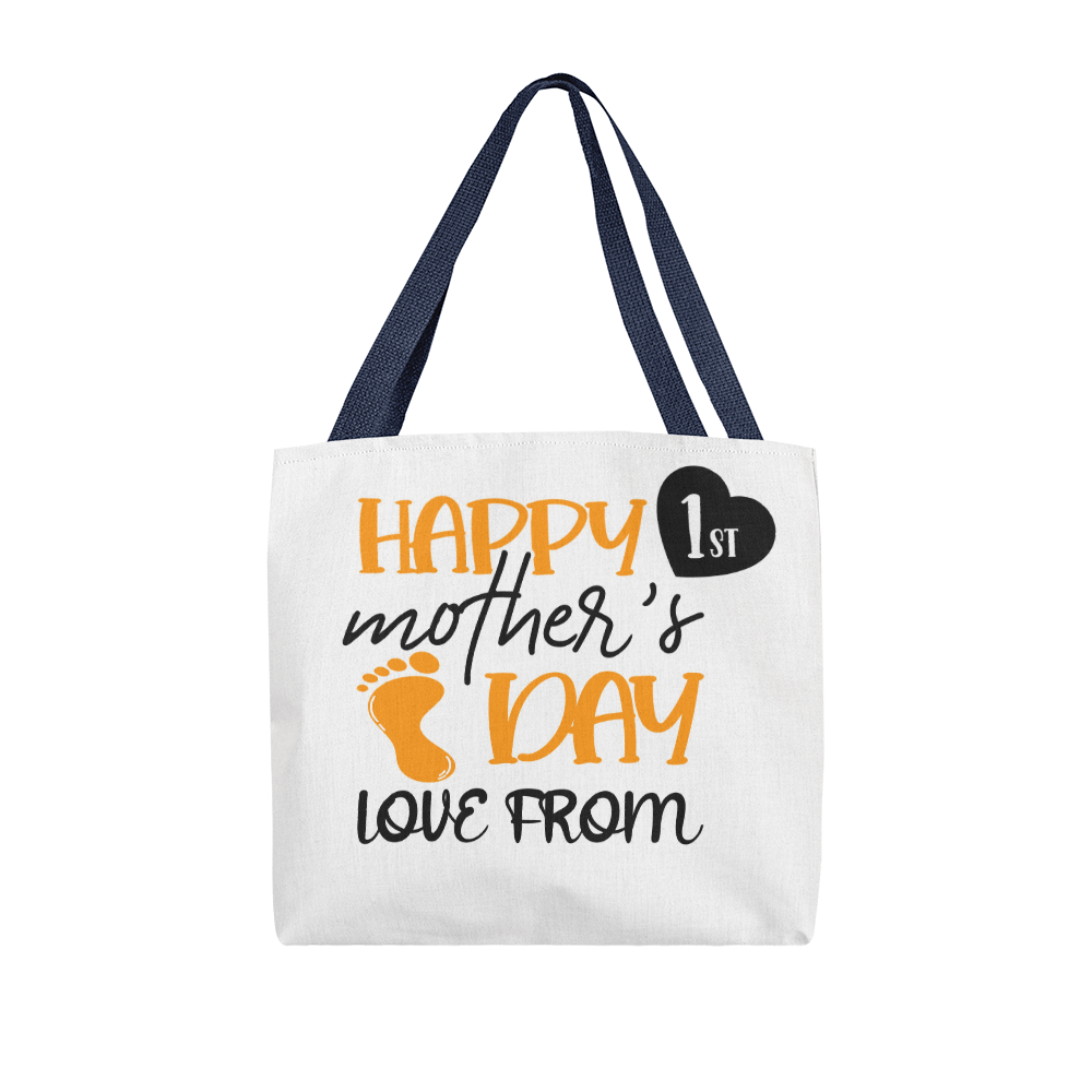 Best first time mom gifts. Happy 1st Mother's Day Tote Bag – Perfect First Mom Gift Idea