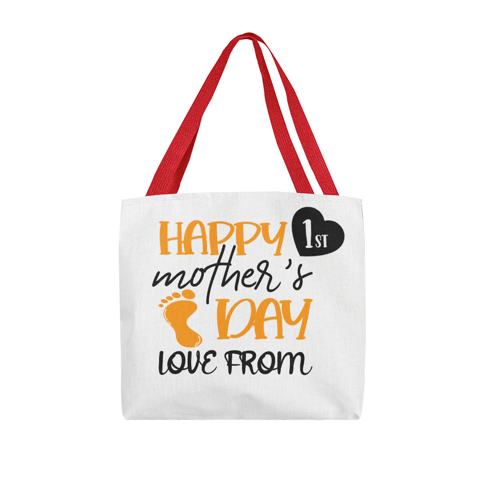 Best first time mom gifts. Happy 1st Mother's Day Tote Bag – Perfect First Mom Gift Idea