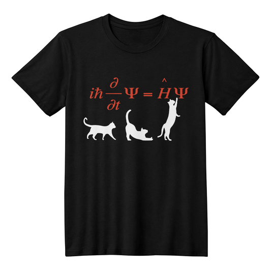 Schrödinger equation shirt, Quantum mechanics and cute cat t-shirt, Schrodingers Cat Shirt, Physics Teacher gift, Schrödinger Quantum Mechanics