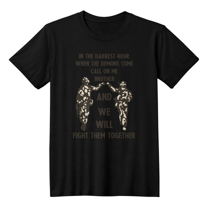 Personalised Stainless Steel Call On Me Brother Necklace T-shirt Family Soldier Military Army