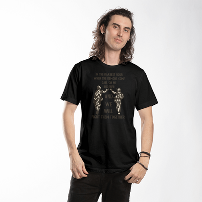 Personalised Stainless Steel Call On Me Brother Necklace T-shirt Family Soldier Military Army