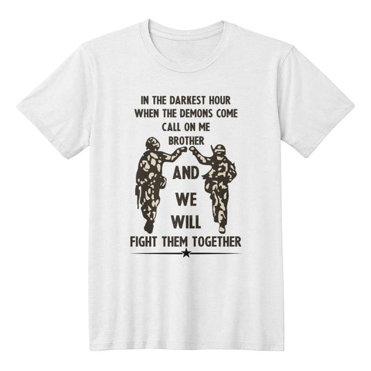 Personalised Stainless Steel Call On Me Brother Necklace T-shirt Family Soldier Military Army