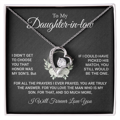 Gifts for Daughter-in-Law – Forever Love Necklace with Sentimental Message