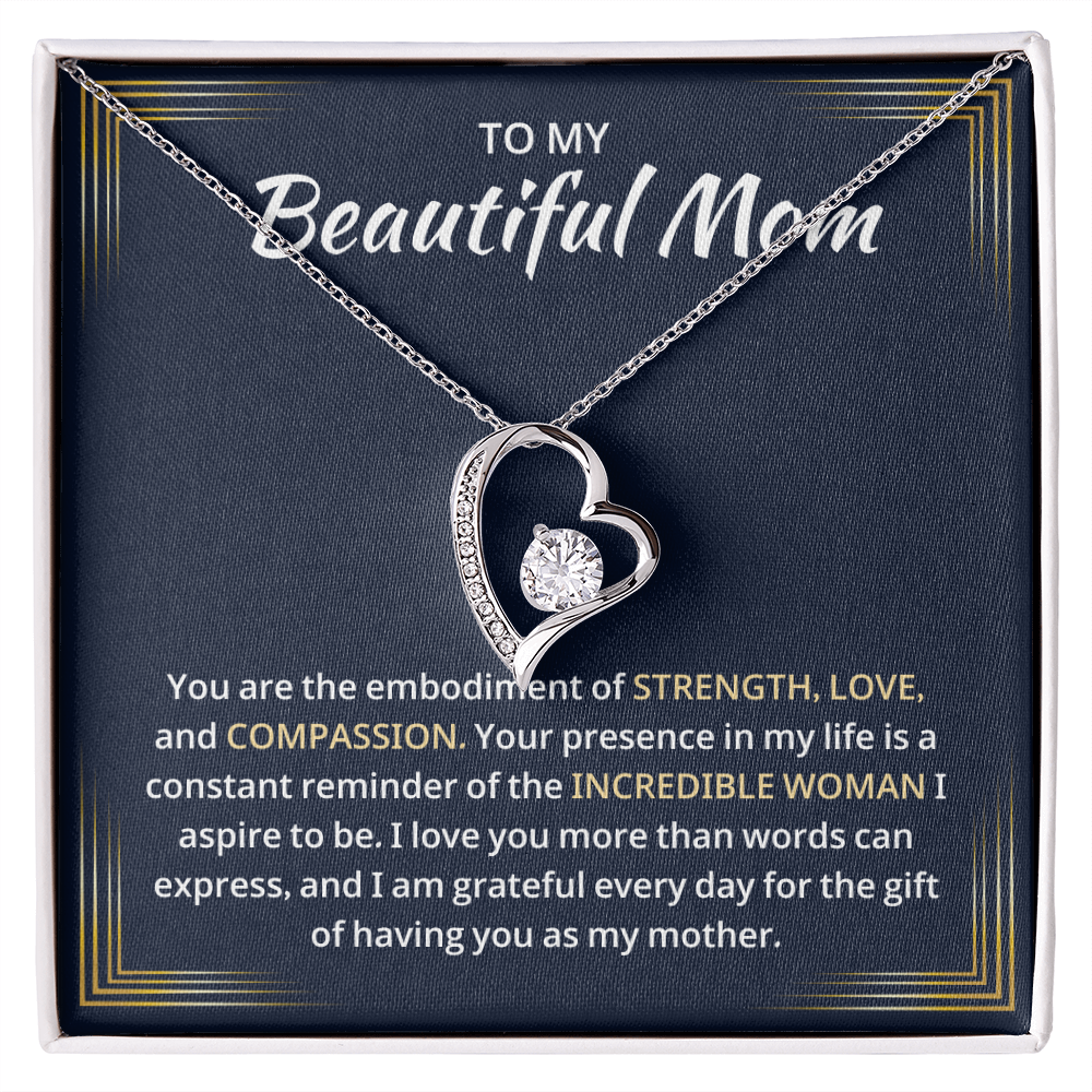 Mom Necklace gift box with a heartfelt message