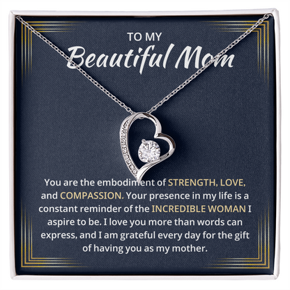 Mom Necklace gift box with a heartfelt message