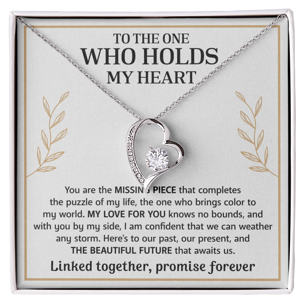 Heart pendant necklace with a message