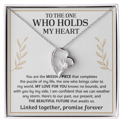 Heart pendant necklace with a message