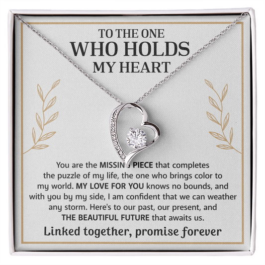 Heart pendant necklace with a message