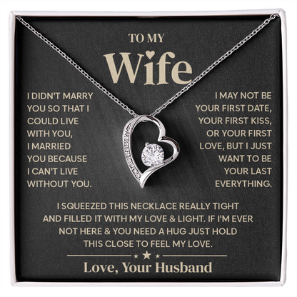 To My Wife Necklace, Jewelry that speaks the words your heart can't say