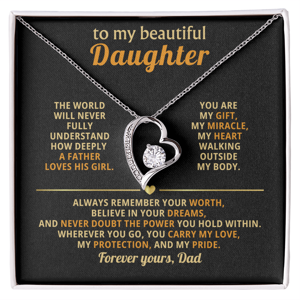 Gifts for Daughter from Mum & Dad Forever Love Necklace Daughter Birthday & Graduation Gifts