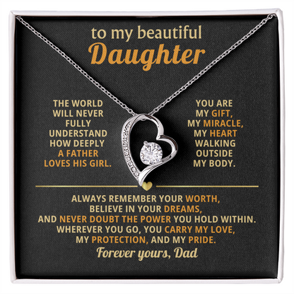 Gifts for Daughter from Mum & Dad Forever Love Necklace Daughter Birthday & Graduation Gifts