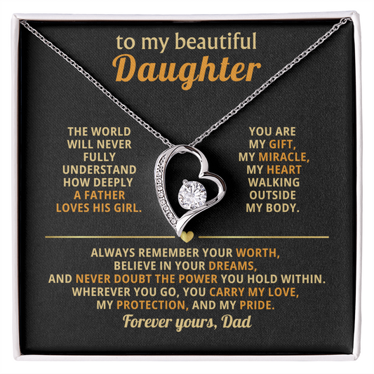 Gifts for Daughter from Mum & Dad Forever Love Necklace Daughter Birthday & Graduation Gifts