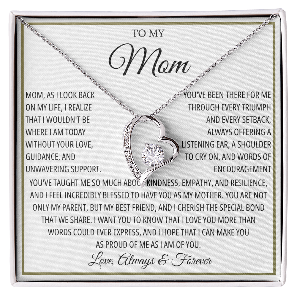 Mom Necklace for Women With Heartfelt Message & Gift Box