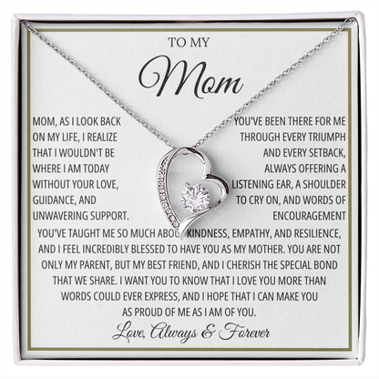 Mom Necklace for Women With Heartfelt Message & Gift Box