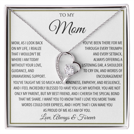 Mom Necklace for Women With Heartfelt Message & Gift Box