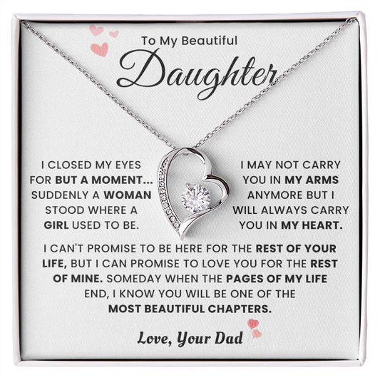To My Daughter Necklace From Mom Dad - Mother's Day Jewelry With Gift Box