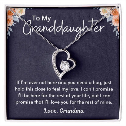 Granddaughter Necklace From Grandmom, Forever Love Necklace