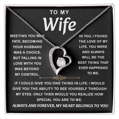To My Wife Necklace from Husband, Her beauty shines with this piece