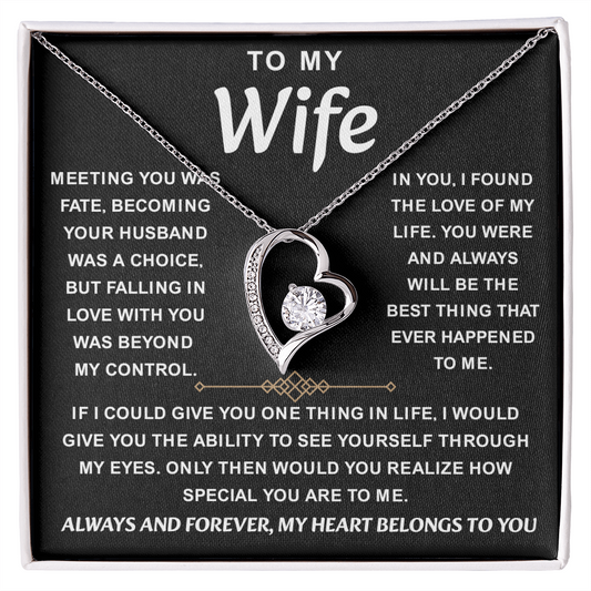 To My Wife Necklace from Husband, Her beauty shines with this piece
