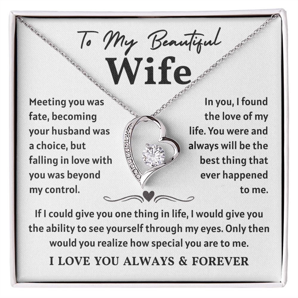 To My Wife Necklace , When She wears It, Her Smile Glows Even More