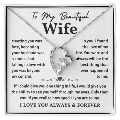 To My Wife Necklace , When She wears It, Her Smile Glows Even More