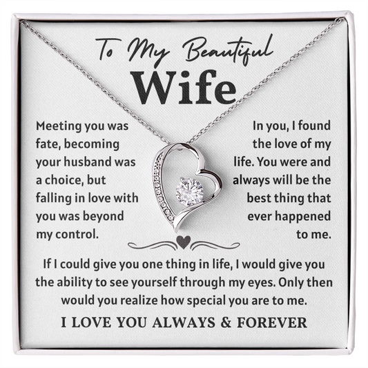 To My Wife Necklace , When She wears It, Her Smile Glows Even More