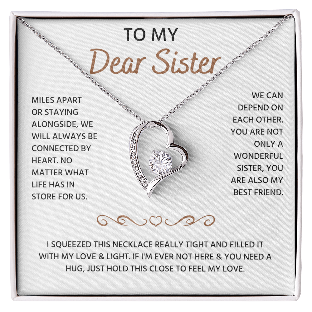 To My Sister Neckalce, Forever Love Necklace For Sister
