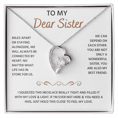 To My Sister Neckalce, Forever Love Necklace For Sister