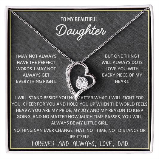 To My Beautiful Daughter | Never Forget That I Love You | Forever Love Necklace