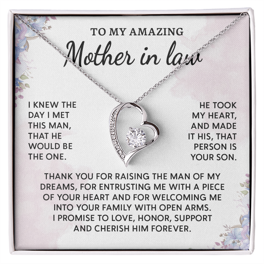 Jewelry Gifts for Mother-in-Law, Forever Love Necklace