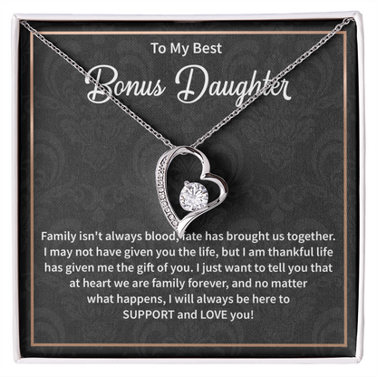 Bonus Daughter Necklace, Christmas Gift for Step Daughter