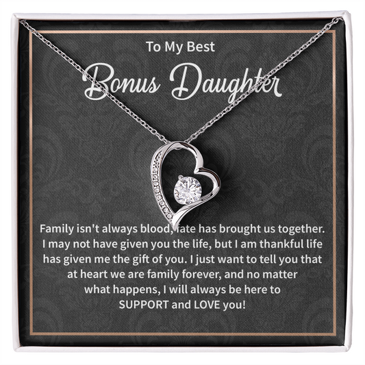 Bonus Daughter Necklace, Christmas Gift for Step Daughter