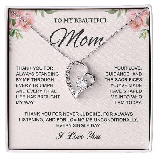 To My Mom Forever Love Necklace Gifts – Jewelry Gifts for Mom, Best Gifts for My Mom, Necklace for Mom