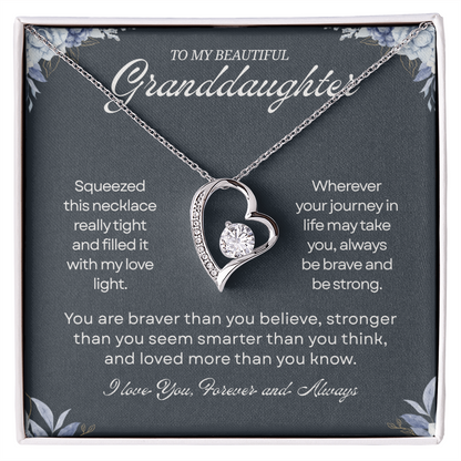 Granddaughter Necklace From Grandpa, When she wears this necklace, the seems to glow with her light