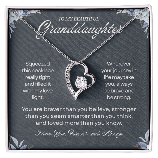 Granddaughter Necklace From Grandpa, When she wears this necklace, the seems to glow with her light