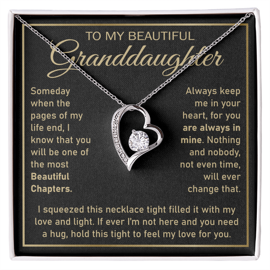 To My Beautiful Granddaughter, Forever Love Necklace Gifts