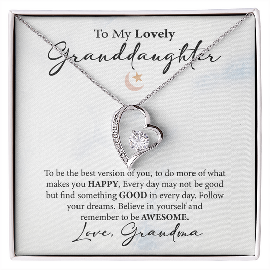 To My Lovely Granddaughter- Forever Love Necklace Gift for You