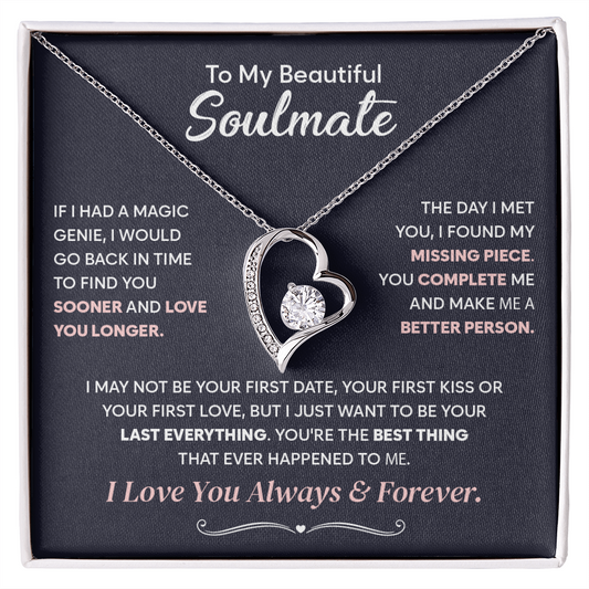 Soulmate Jewelry Gifts, Forever Love Necklace